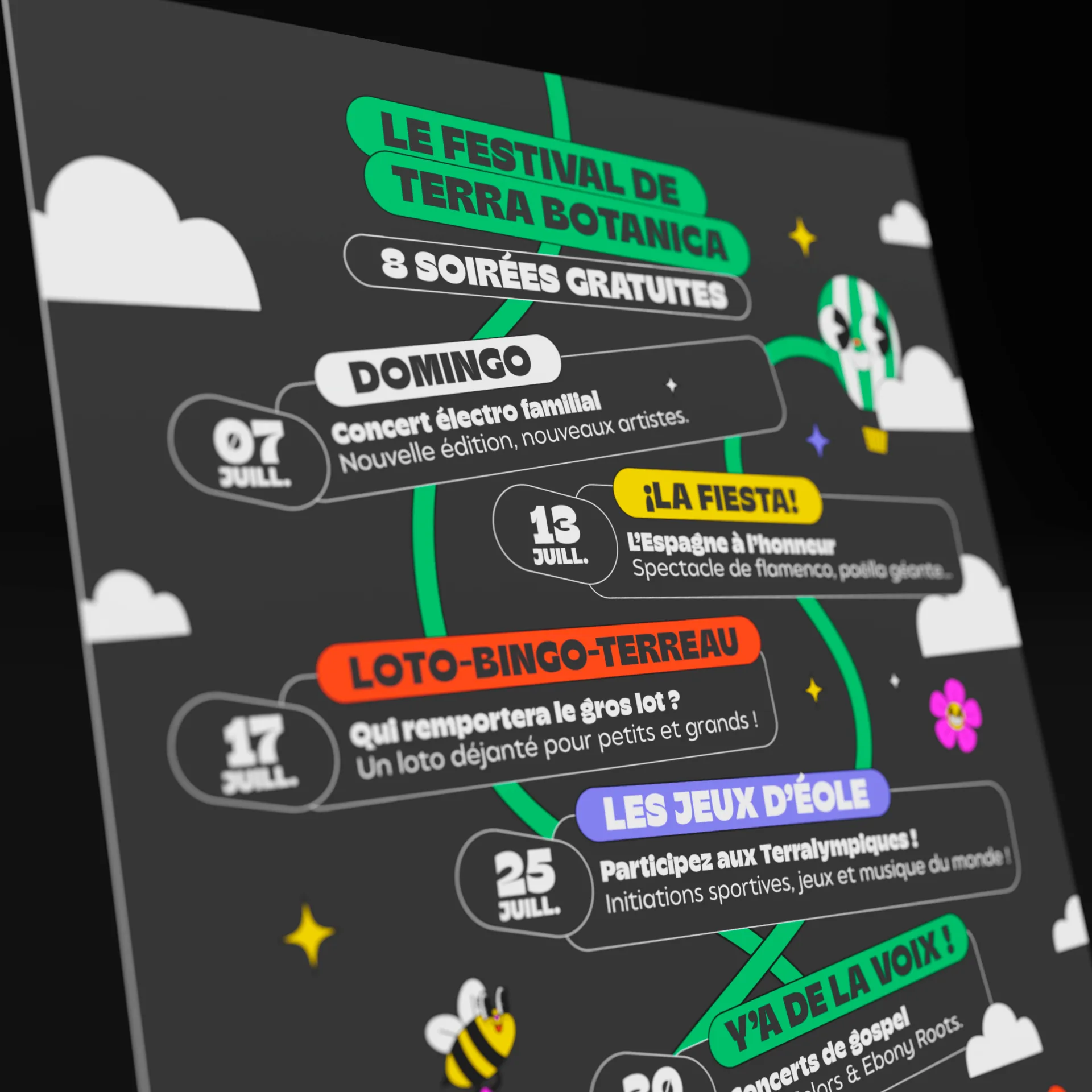 Graphiste freelance a Angers - Les Envolées végétales 2024 - visuel 4
